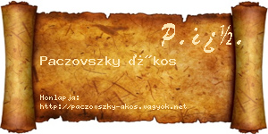 Paczovszky Ákos névjegykártya